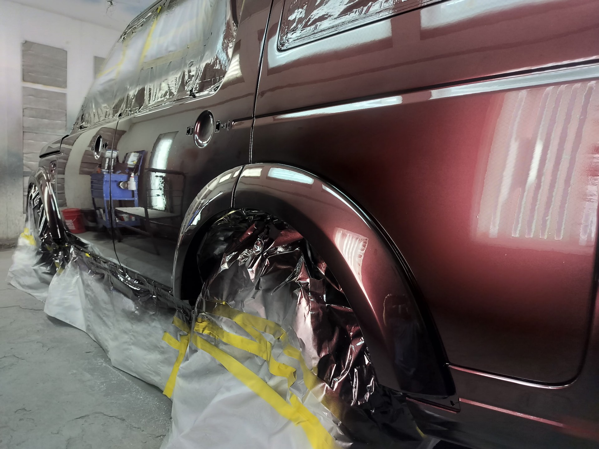 Candy maroon wet-look custom paint build by Reflectionz