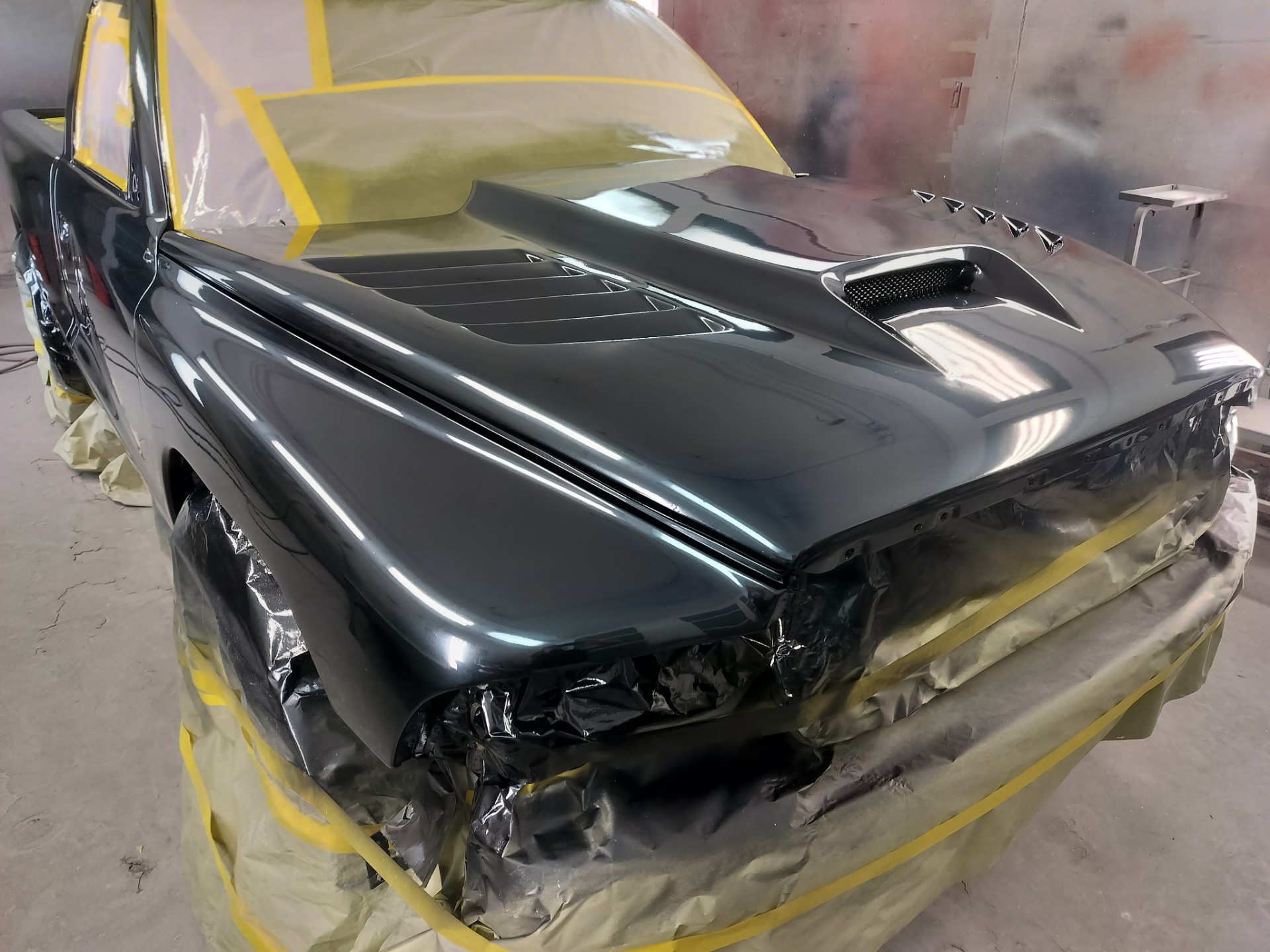Custom Truck Hood · Deep Green Metallic