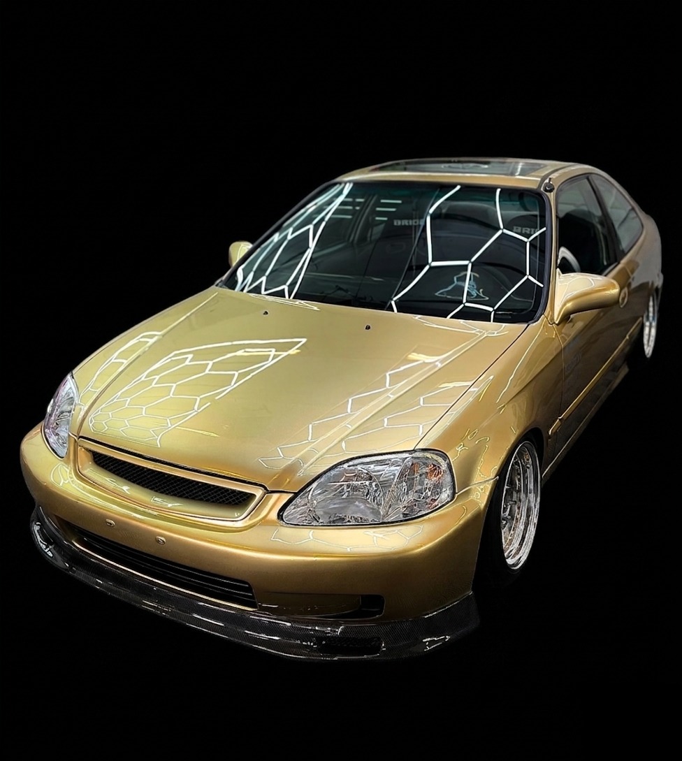 Custom gold metallic Honda Civic build by Reflectionz